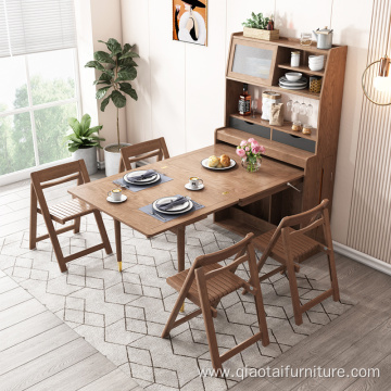 Wooden folding extend cabinet Foldable Dining Table